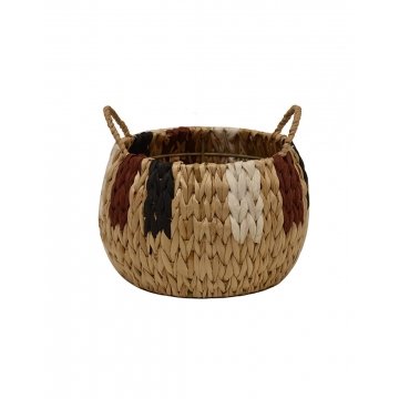 Καλάθι ψάθινο μπουλ stripes 20X17
