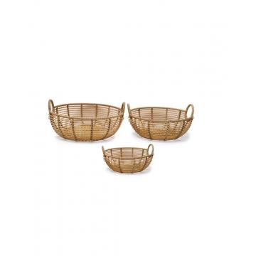 Καλάθια Polyrattan φυσικό σετ3τμχ