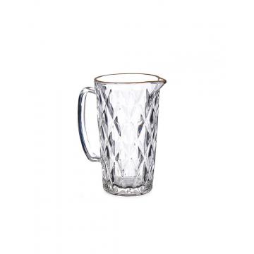 Κανάτα γυάλ.Diamond/χρυσό στόμιο 1L/12,5x15,5H20,5cm