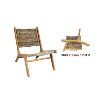 Καρέκλα KD teak / rattan 55X77X77