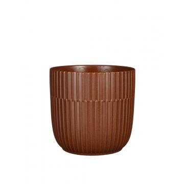 Κασπώ κεραμικό καφέ ματ Φ19Η18 cm