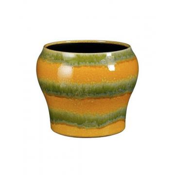 Κασπώ κεραμικό κίτρινο-πράσινο 19x17cm
