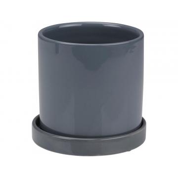 Κασπώ κεραμικό με πιάτο μπλε 13x13,5cm