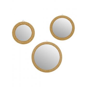 Καθρέφτες στρογγ.set3/ πλεχτοί Φ23,5cm