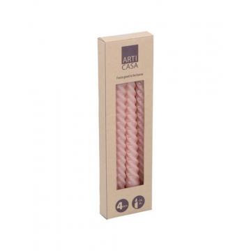 Κερί ελικοειδές ροζ 4 τμχ 2x25cm