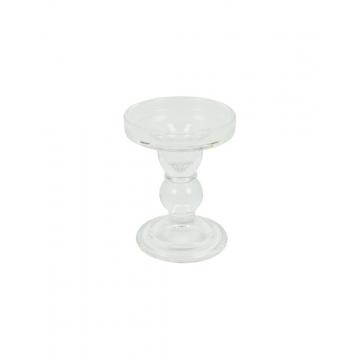 Κηροπήγιο γυαλ.διάφανο Φ8,5Η11,5cm