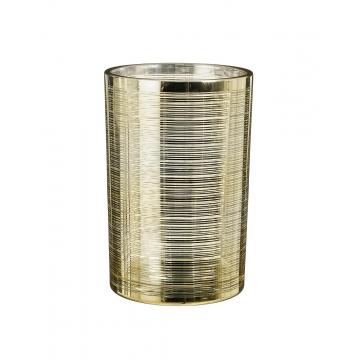 Κηροπήγιο / βάζο γυαλ.ποτήρι χρυσό Φ12Η18cm