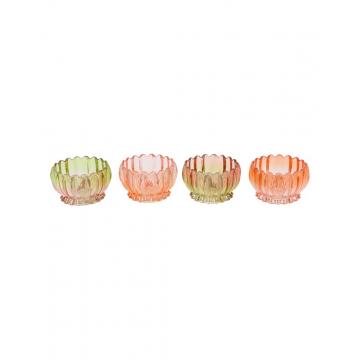 Κηροπήγιο λουλούδι multicolor/4χρώματα Φ9,5Η5,8cm