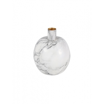 Κηροπήγιο μεταλ.marble λευκό 11Χ13