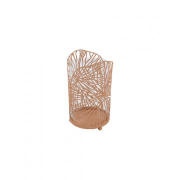 Κηροπήγιο σχ.φυλλα μεταλ.μπεζ 11Χ18,5
