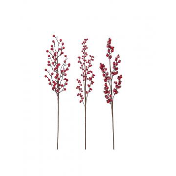 Κλαδί berries κόκκινο/3σχ. Η67cm