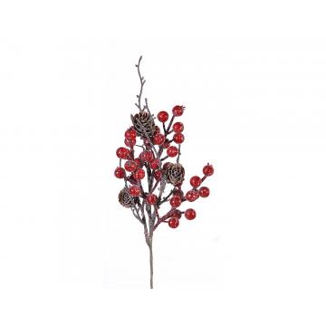 Κλαδί berries με κουκουνάρια Η30cm