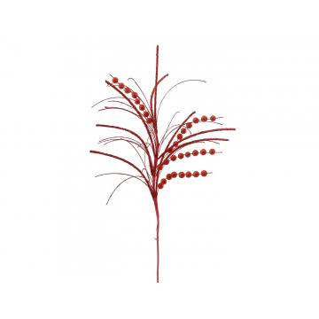 Κλαδί κόκκινο με glitter H 76cm