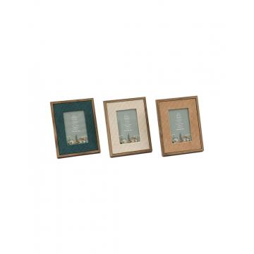 Κορνίζα κοτλέ ύφασμα/ξύλο 2χρωμ.10x15cm