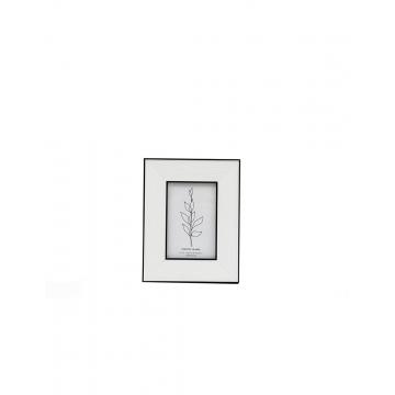 Κορνίζα λευκή/μαύρο περίγραμμα 10x15cm