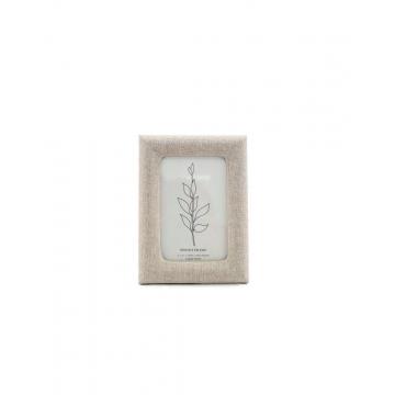 Κορνίζα μπεζ ύφασμα 10x15cm