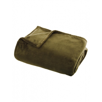 Κουβέρτα microfibre βελουδ.λαδί  180Χ230