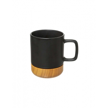 Κούπα κεραμ.μαύρη με bamboo 43cl