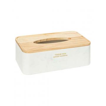 Θήκη για χαρτομάντηλα marble λευκό25x13,3H8,6cm
