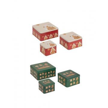Κουτιά μπισκότων christmas set3pcs 19x19x8,5cm