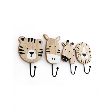 Κρεμάστρα μονή ξύλινη "JUNGLE ANIMAL" 19x8,5x5cm