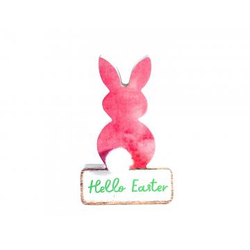 Λαγός διακοσμ.Φούξια "HELLO EASTER" 15cm