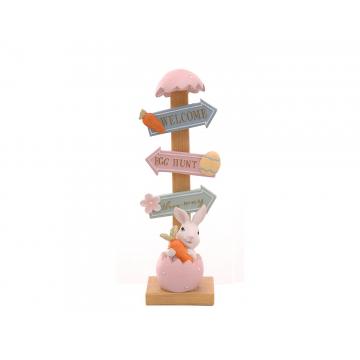 Λαγός σε αυγό "WELCOME" polyresin H23,20cm