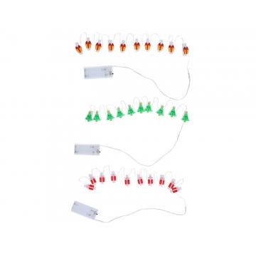 Λαμπάκια με φιγούρες χριστ/κες Χ10 LED μπαταρίας