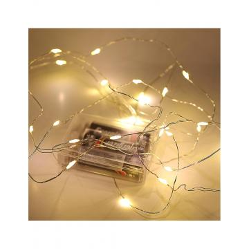 Λαμπάκια μπατ.ελατήριο X40LED διαφ/ζεστ