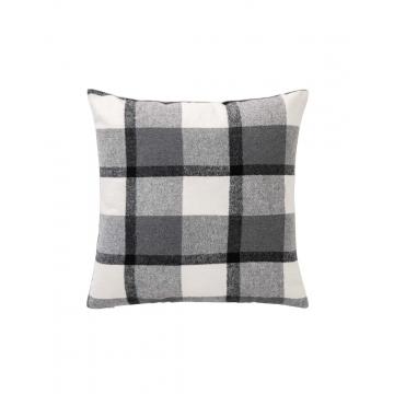 Μαξιλάρι καρό tartan/sherpa ανθρακί 45x45cm