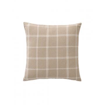 Μαξιλάρι καρό woven cotton/polyester μπεζ 45x45cm