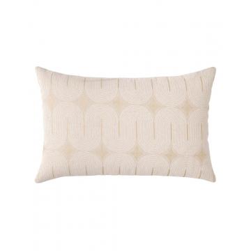 Μαξιλάρι metallic printed polycotton μπεζ 40x60cm