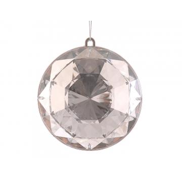 Μπάλα ασημί "DIAMOND" πλαστική Φ10cm