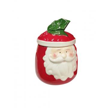 Μπισκοτιέρα κεραμ.SANTA CLAUS Φ14 Η 19,5cm