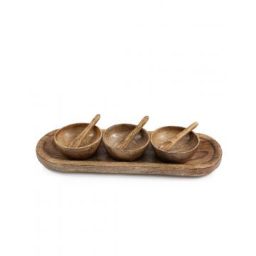 Μπωλ  mango με κουτάλι X3 σε βάση12,5X38CM