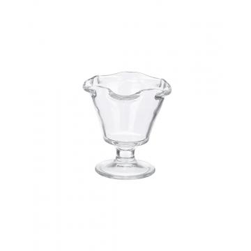 Μπωλ παγωτού γυάλ.wavy με πόδι 240ml/10,5x11,5cm