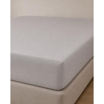 Microsilk Μονόχρωμο Σεντόνι με Λάστιχο Oscar 6 Αποχρώσεις Μονή (100x200+40cm) Γκρι - Μπεζ