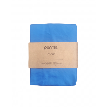 Microsilk Μονόχρωμο Σεντόνι με Λάστιχο Oscar 6 Αποχρώσεις Υπέρδιπλη (160x200+40cm) Μπλε