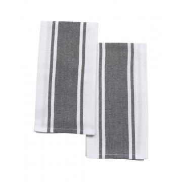 Πετσέτες κουζίνας βαμβ.-polyest.White-black set2pcs 50x70cm