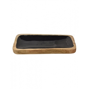 Πιατέλα mango enamel μαύρο 30Χ15Χ3.5