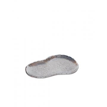 Πιατέλα μεταλ. Ασημί 15x10,5Η1cm