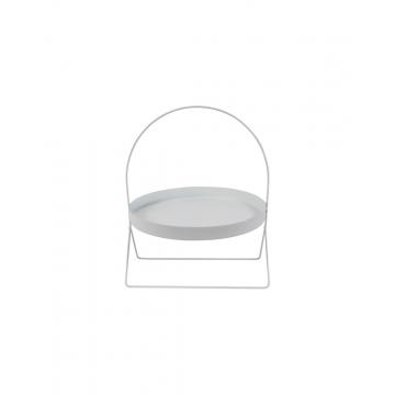 Πιατέλα στρογγ.μεταλ.λευκή σε stant Φ30Η36cm