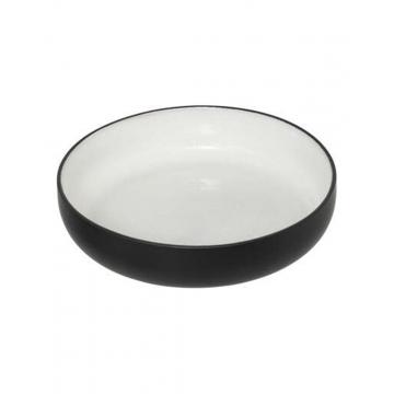 Πιάτο βαθύ STONEWARE άσπρο -μαύρο  Φ21 Η5,2cm