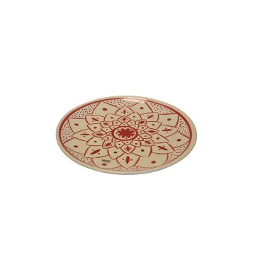 Πιάτο διακοσμ.κεραμ.χειροποίητο 25εκ.red mandala