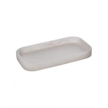 Πιάτο μπάνιου marble εκρού polyresin 20,5x11,5x2,2cm