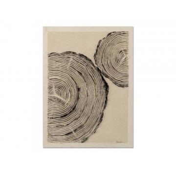 Πίνακας   χειρ.ζωγραφ.με ξυλινο πλαίσιο,"black wood print" 60x90 cm
