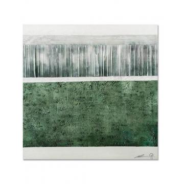 Πίνακας  χειρ.ζωγραφ.με ξυλινο πλαίσιο,"green grassland" 80x80cm