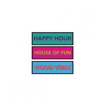 Πινακίδα χρωματιστή "HOUSE OF FUN"/3σχέδια 70x20cm