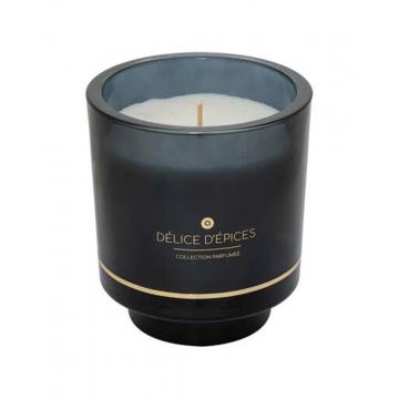 Ποτήρι γυάλ.μπλε με κερί 225gr/Φ9Η10cm