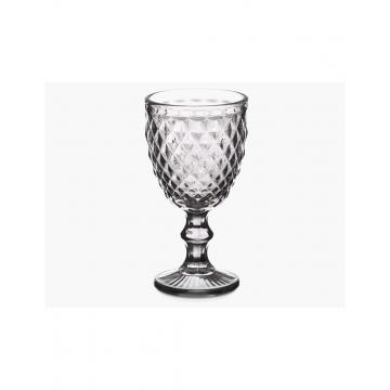 Ποτήρι κρασιού με πόδι "DIAMOND" γκρι220ml/ Φ8Η15cm